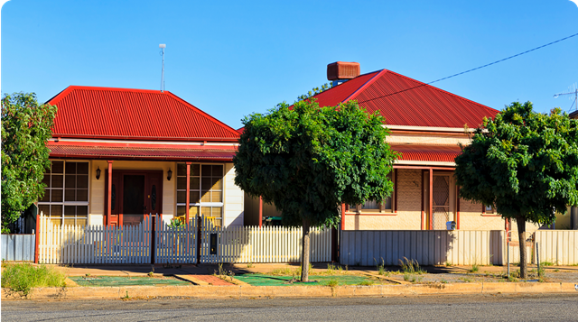 2 houses in a rural town