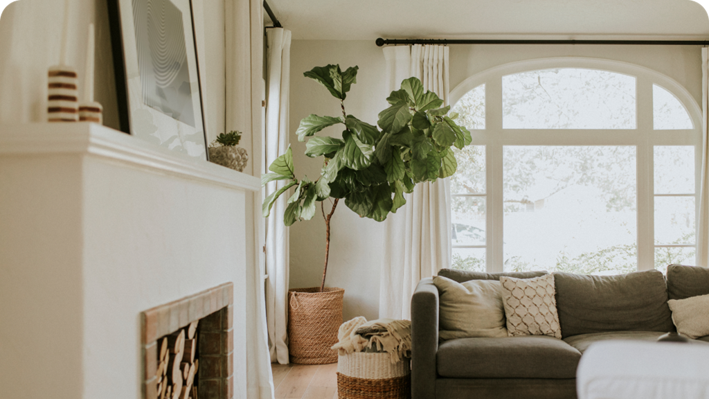 living room with white furnishing