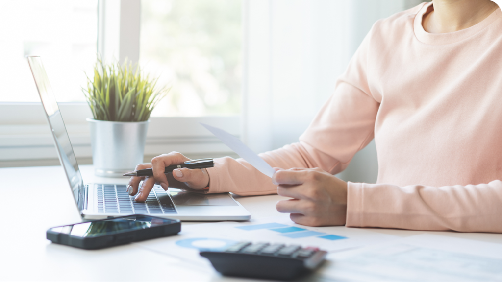 woman working on laptop