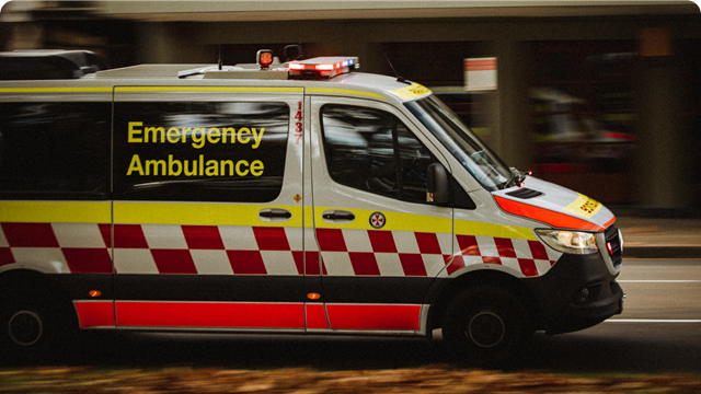 Ambulance driving on the road